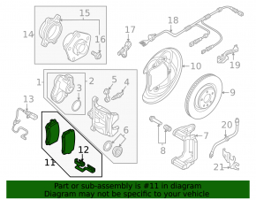 Rear brake pads, 4 pcs., set, Audi Q5 80A 21-25, 9 mm, with sensor