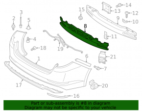 Rear Bumper Absorber Kia Optima 14-16 Rest
