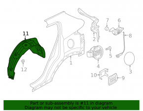 Kia Sportage 17-19 right rear fender liner, felt