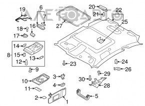 Rear left ceiling handle for Audi Q7 16-19 gray