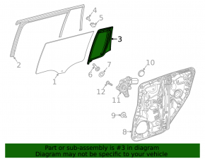 Mercedes H247 GLA 20-26 rear left triangle door glass tinted