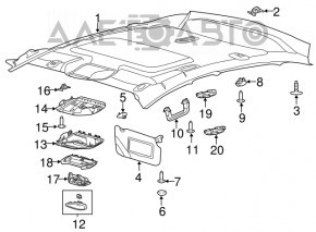Ford Focus mk3 11-18 5d headliner grey without sunroof