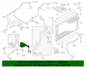Lower cooling pipe Ford Transit Connect MK2 13- 2.5 with quick release