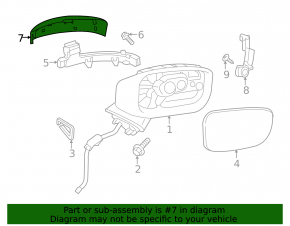 Right side mirror cover for Mazda CX-9 16-23