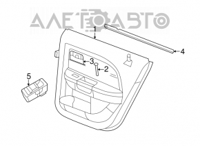 Door trim card rear left Chrysler 200 11-14 black