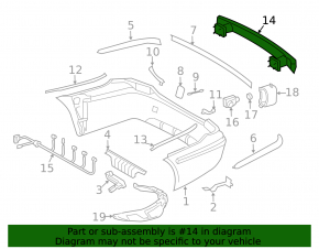 Mercedes W211 rear bumper reinforcement without fangs