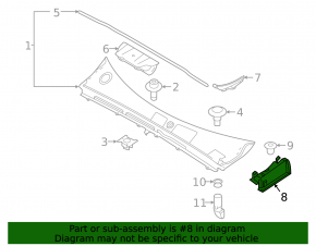 Seal wing hood-wing rear right Volvo XC40 19-25