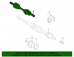 Front left half-shaft drive Volvo S60 15-18 FWD