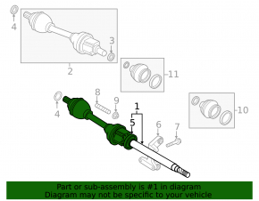 Drive half shaft front right Volvo XC40 19-23