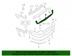 Rear bumper central mount VW Passat 06-10
