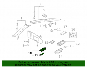 Ceiling light front left Audi A6 C7 12-18 halogen