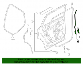 Audi E-Tron 19-23 front side rear right door seal with trim