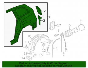 Quarter wing rear left Audi Q7 16-