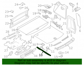 Trunk organizer guide rail right BMW X3 G01 18-21 with mounting loop