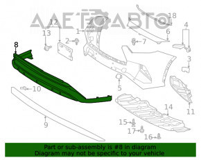 Front Bumper Lip Toyota Highlander 20-23 Structure