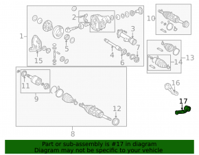 Lexus LX 98-07 rear differential bracket, external