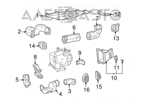 Right passenger air duct for Toyota Sequoia 2016