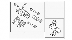 Rear right caliper Kia Optima 11-15 rusty