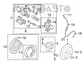 Rear right caliper Kia Optima 11-15 rusty