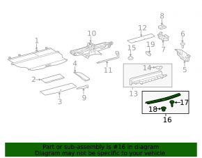 Toyota Highlander 2008-2013 trunk opening trim, beige