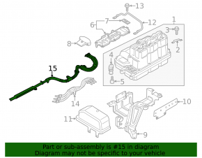Power cable through the entire body to the battery VW Jetta 13-16 USA hybrid