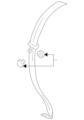 Rear center seat belt VW Tiguan 09-18 black