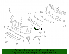 Right front bumper mount for Nissan Kicks 18-25