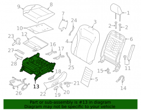 Driver's seat Subaru Legacy 15-19 without airbag, cloth black