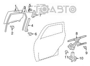 Rear left door glass for Toyota Prius V 12-17