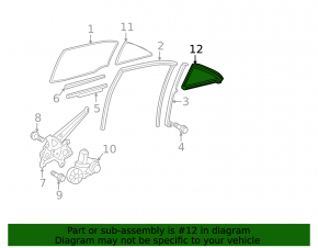 Toyota Camry v40 rear right triangle window seal