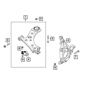 Lower control arm front right Fiat 500X 16- AWD