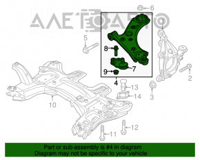 Jeep Renegade 15-23 AWD lower front right control arm with ball joint