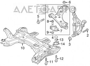Jeep Renegade 15-23 AWD lower front right control arm with ball joint