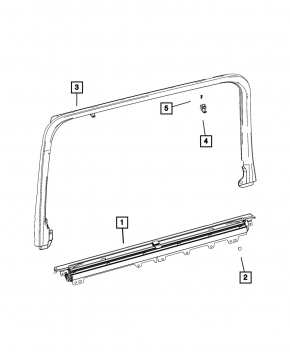 Rear left door curtain Jeep Grand Cherokee WL 22-26 black