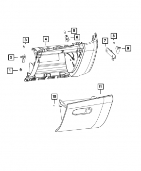 Glove box, glove compartment Jeep Compass 22- black