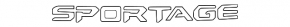 The SPORTAGE emblem on the Kia Sportage 23-26 trunk door