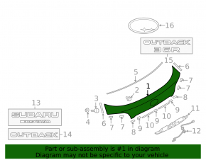 Subaru Outback 15-19 trunk lid trim