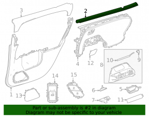 Inner glass seal for the rear left door of a Mercedes X247 GLB 20-26