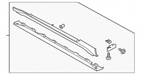 Threshold right Ford Mustang mk6 15-23 graphite