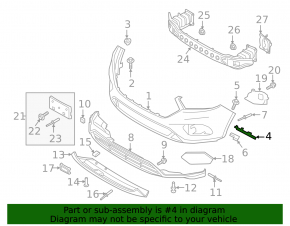 Front bumper mount on right wing Ford Escape MK3 17-19 rest