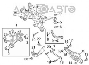 Lower control arm under spring rear left Mazda CX-5 17-24