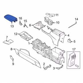 Ford Bronco Sport 21-25 center console armrest leather black