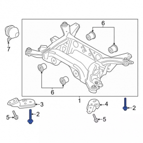 Front subframe mounting bolt 4pcs Ford Mustang mk6 15-150mm