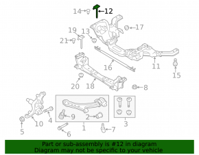Front subframe mounting bolt 4pcs Ford Mustang mk6 15-150mm