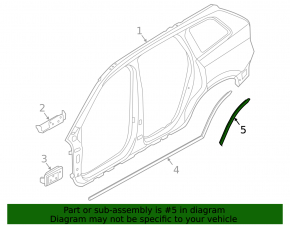 Door seal, side rear right, Volvo XC60 18-25 rear