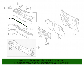 Lexus NX200t NX300 NX300h 15-21 body strut in wiper pan
