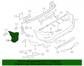 Rear bumper mount right outer BMW X5 E70 11-13 rest