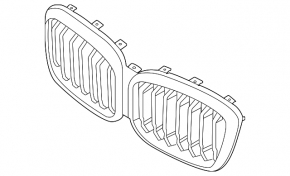 BMW X4 G02 19-25 2022-24 radiator grille without surround view
