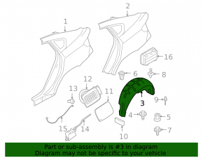 Rear left fender liner BMW X6 E71 08-14