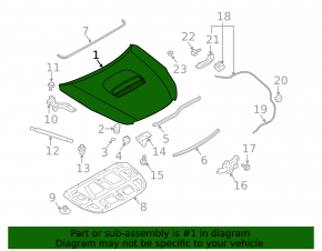 Subaru Outback 10-14 bare hood